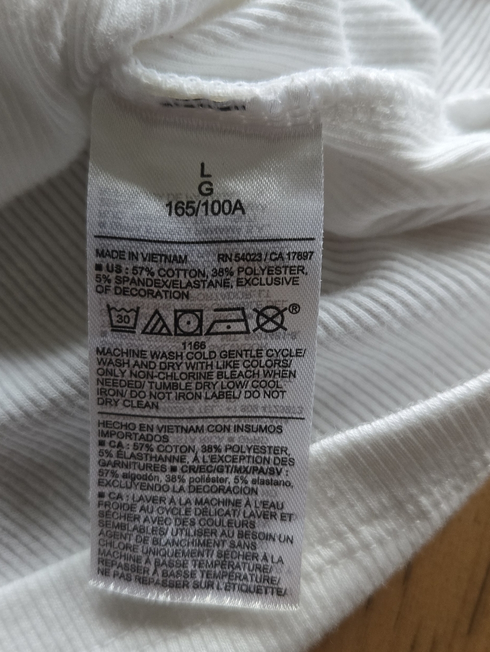 Old Navy Square Neck Tee | Size L | White Ribbed Ruffle Trim Top - Picture 2 of 4